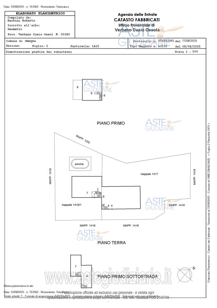 Planimetria del bene