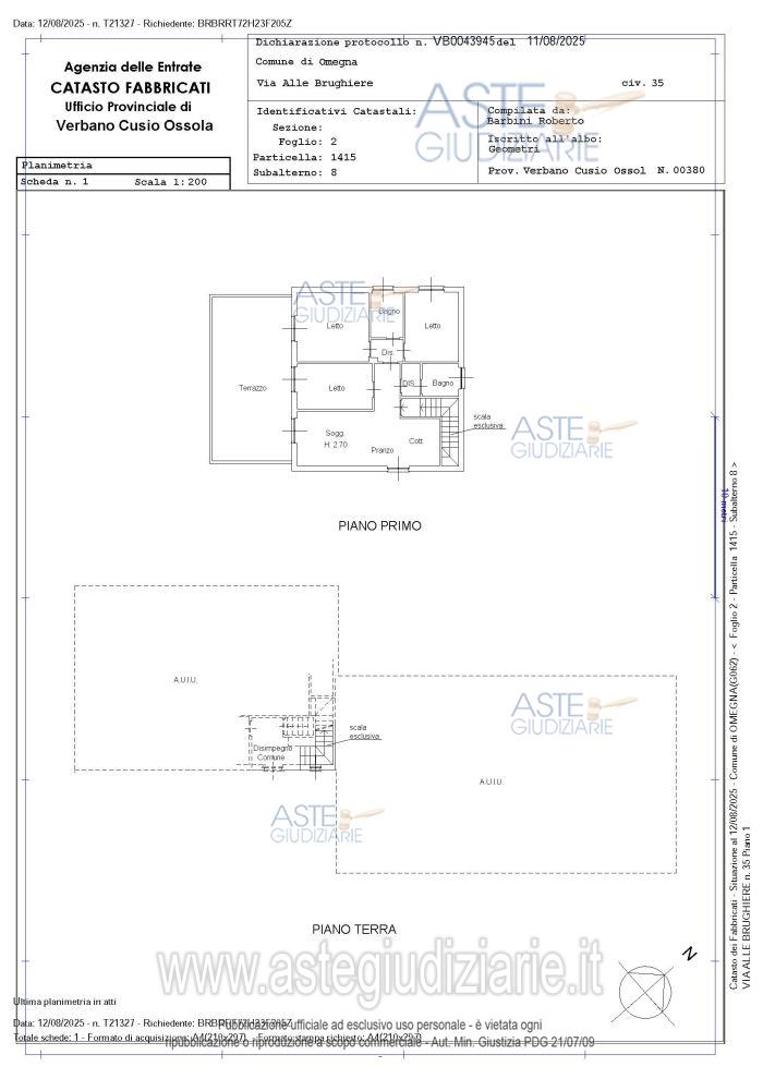 Planimetria del bene