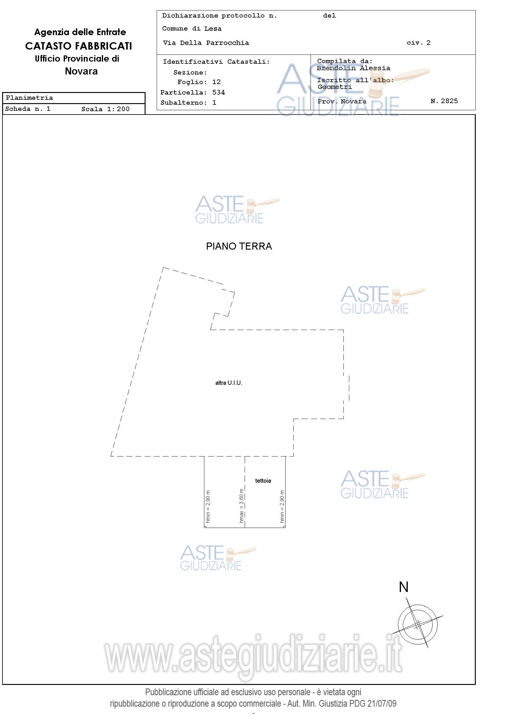 Planimetria del bene