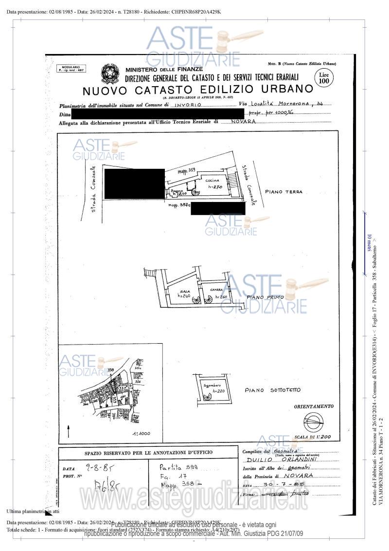 Planimetria del bene