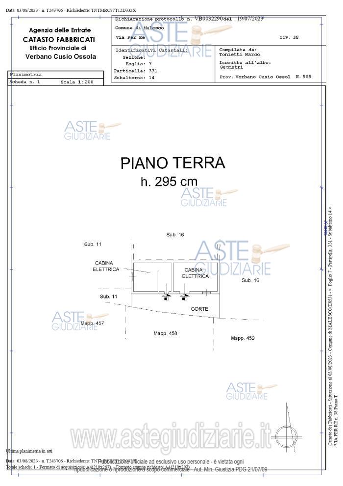 Planimetria del bene