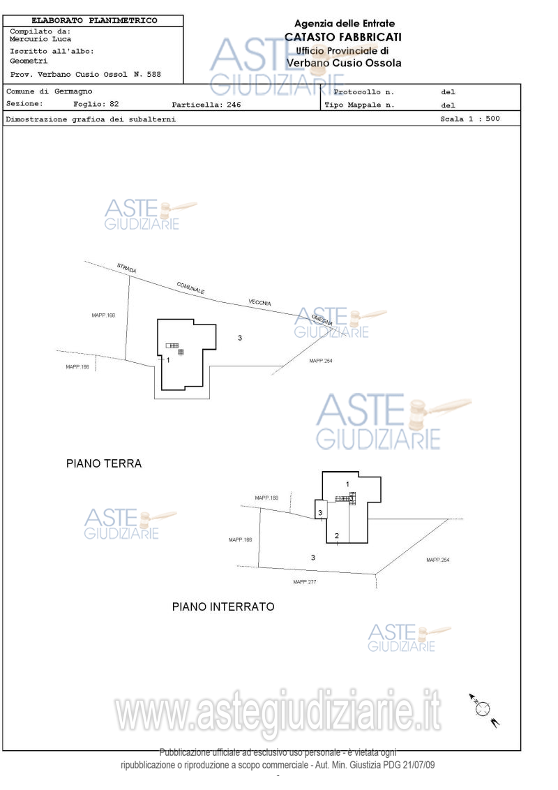 Planimetria del bene