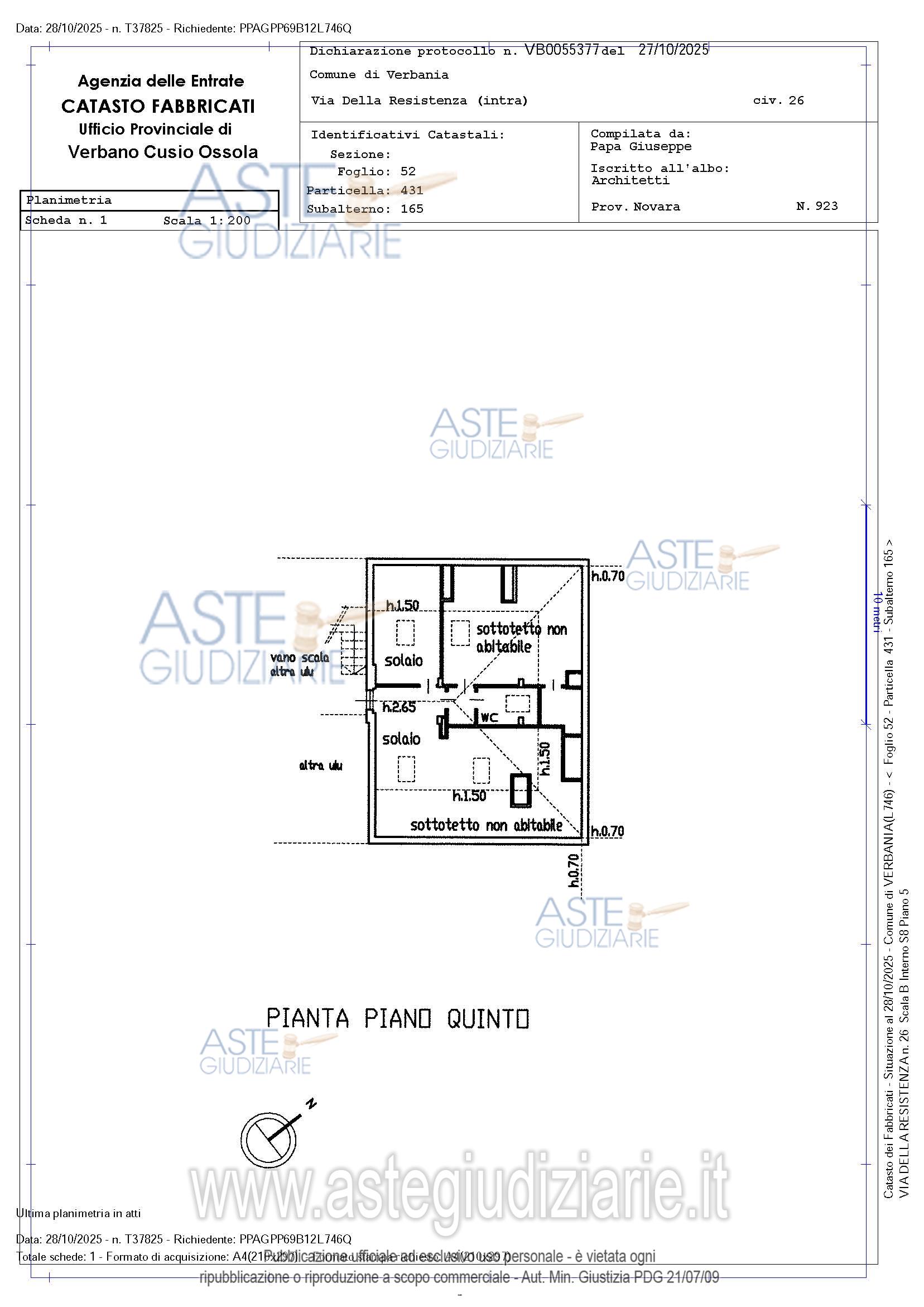 Planimetria del bene