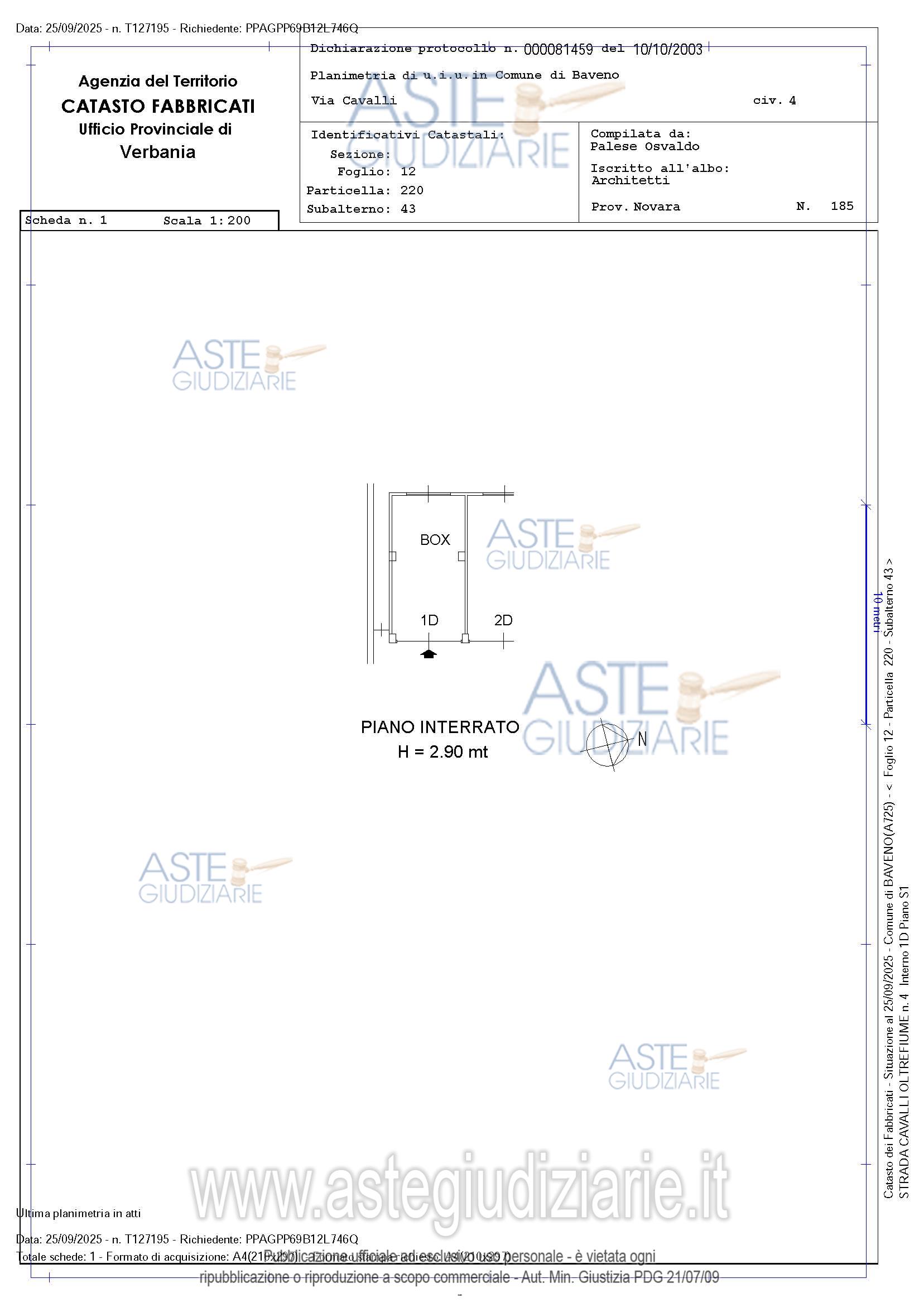 Planimetria del bene