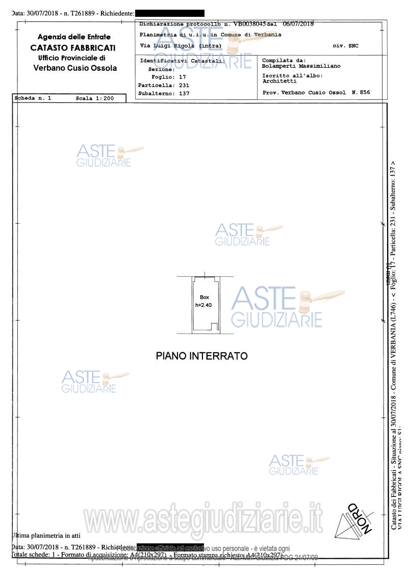 Planimetria del bene