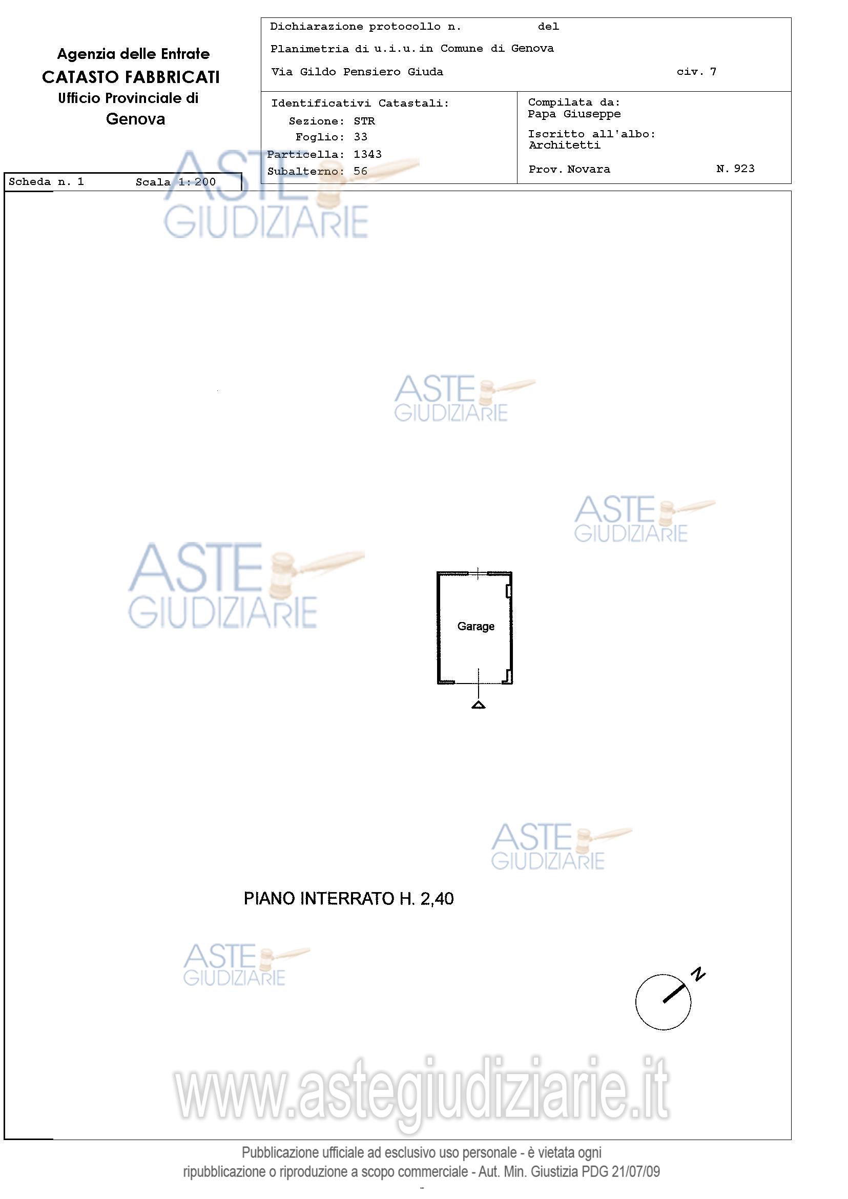 Planimetria del bene