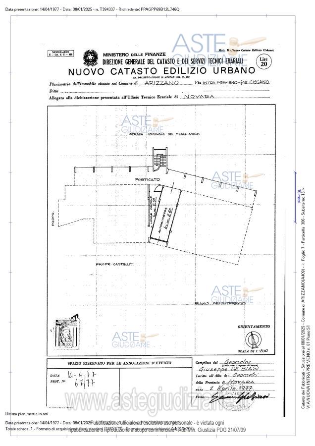 Planimetria del bene