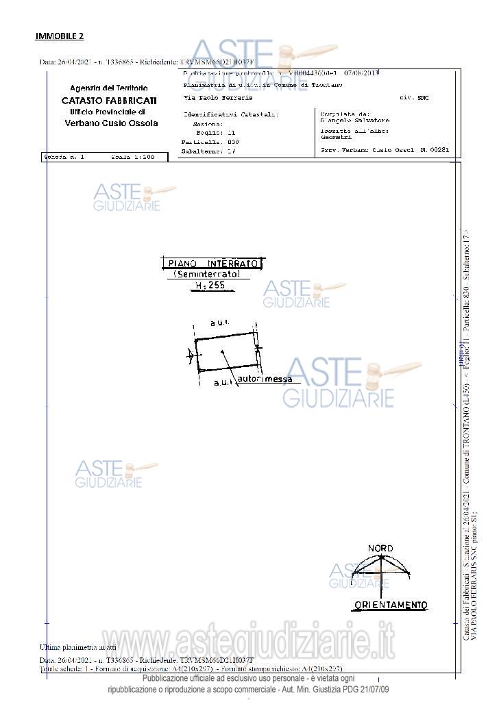 Planimetria del bene