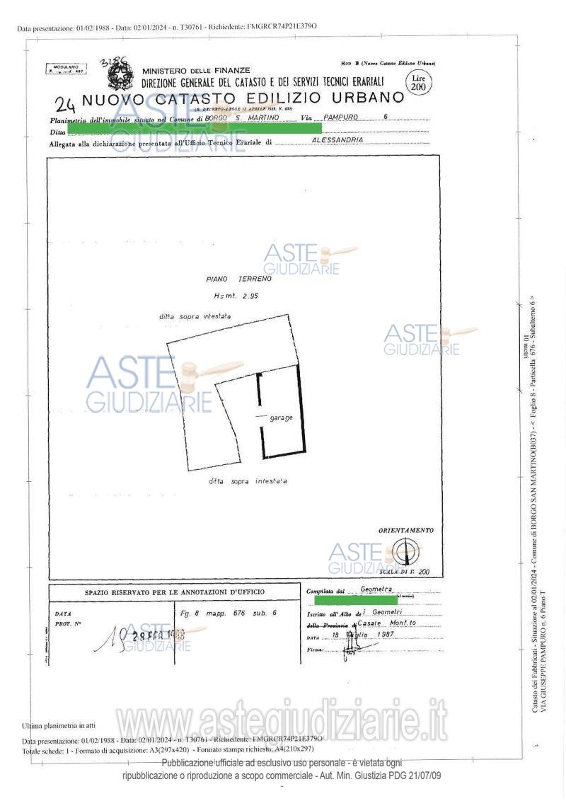 Planimetria del bene