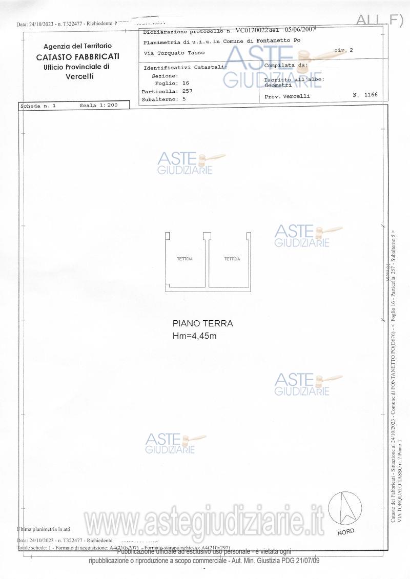 Planimetria del bene