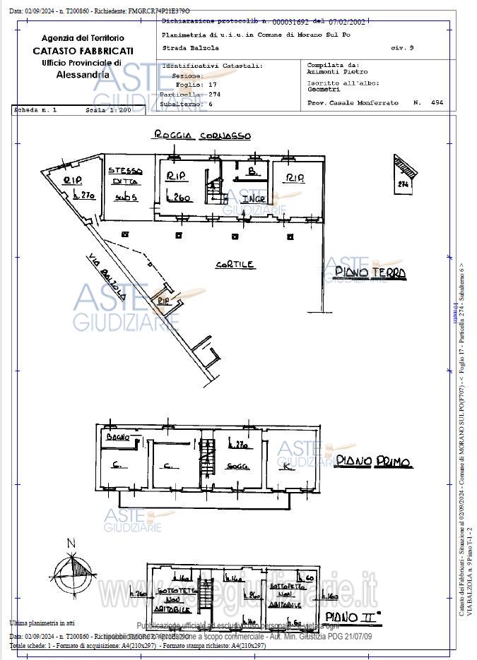 Planimetria del bene