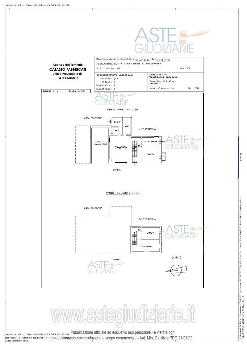 Planimetria del bene