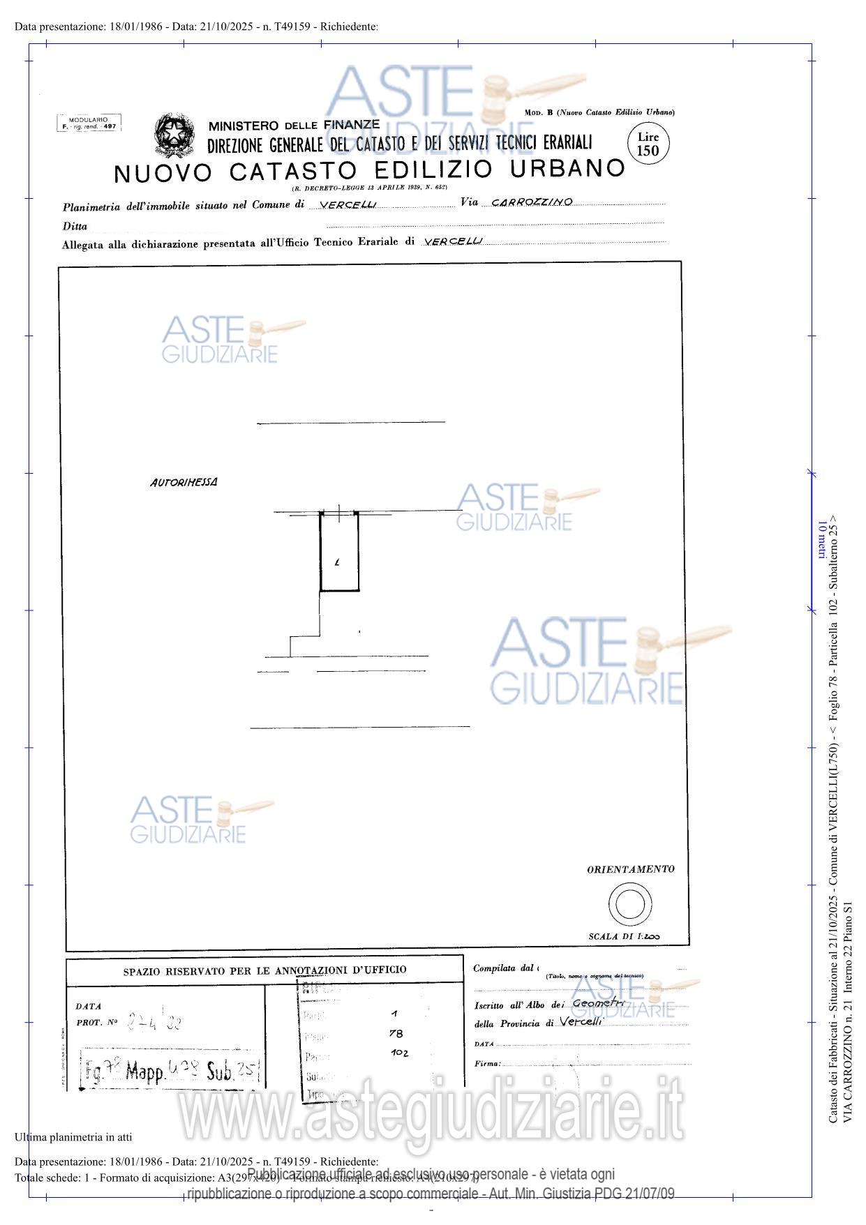 Planimetria del bene