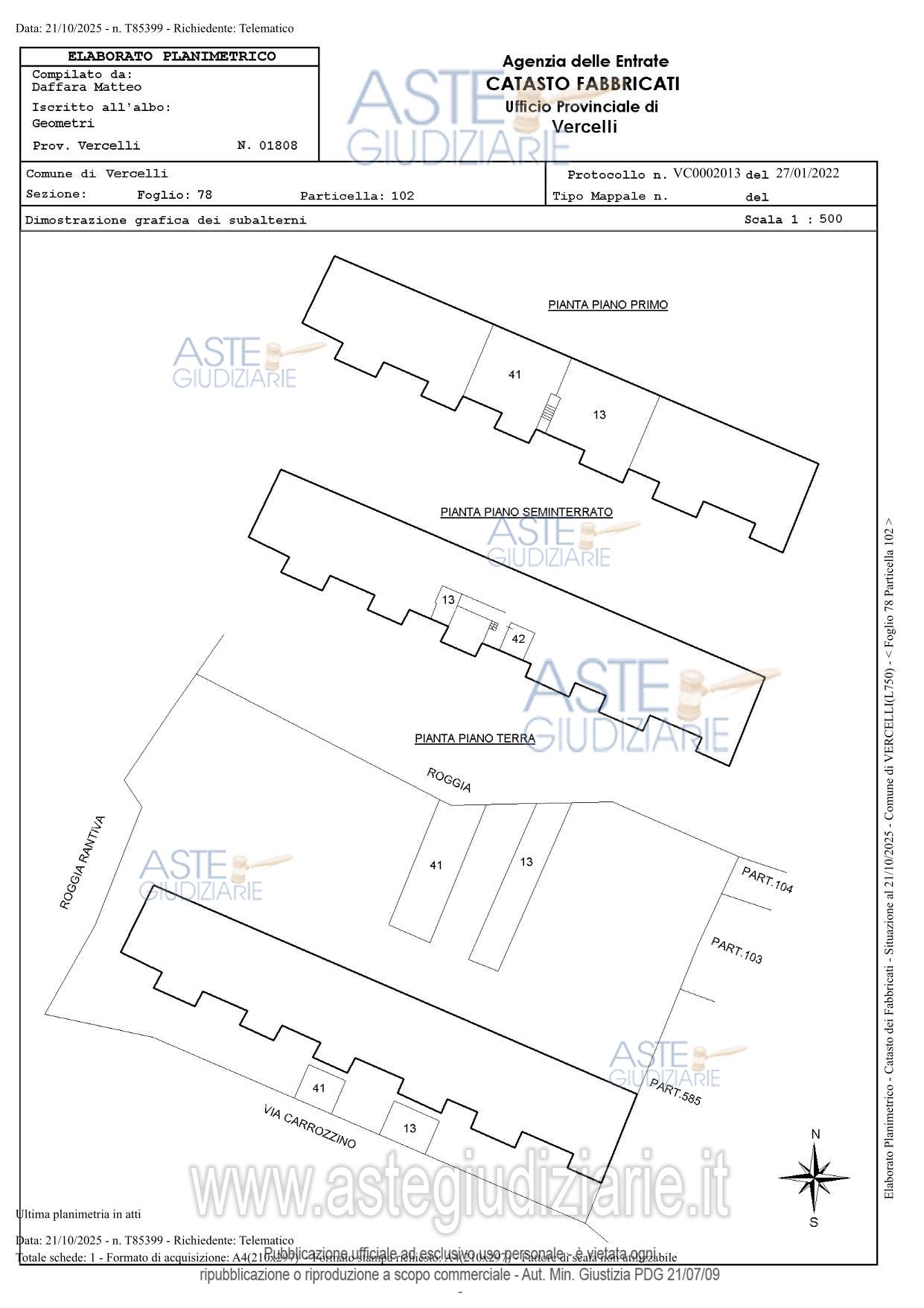 Planimetria del bene