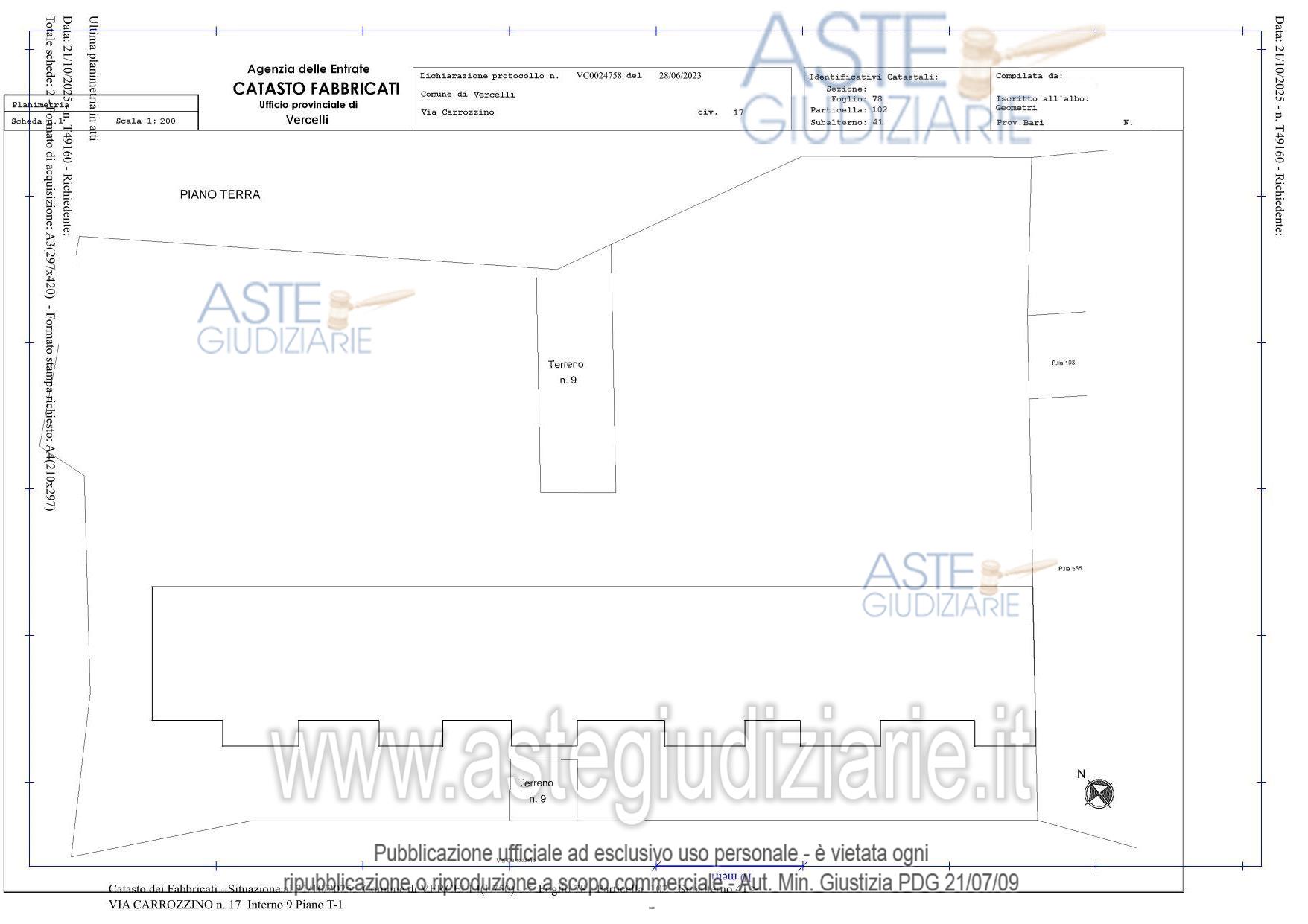 Planimetria del bene
