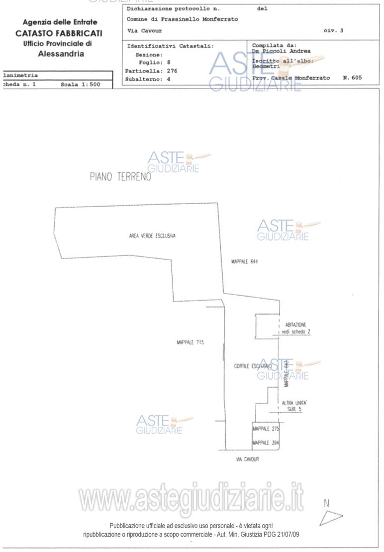 Planimetria del bene