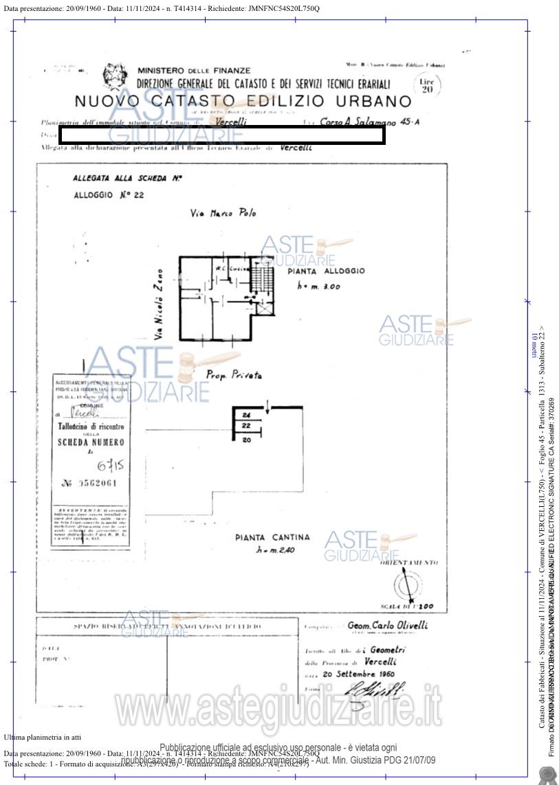 Planimetria del bene