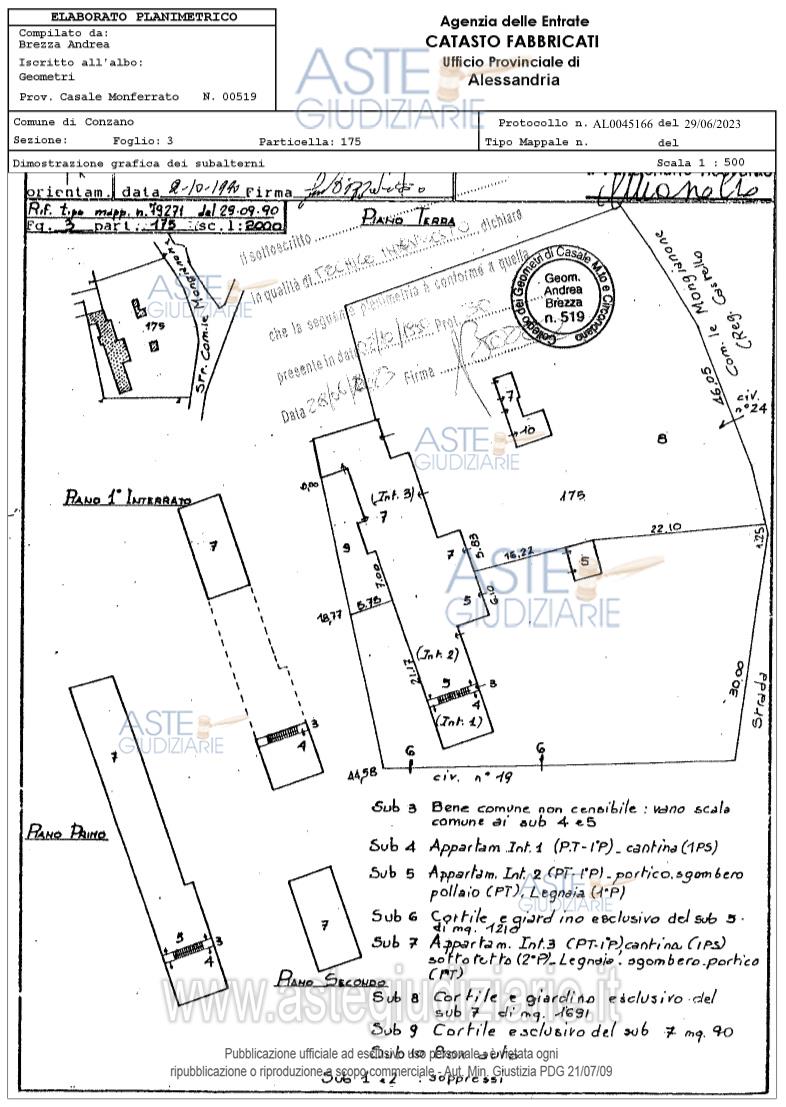 Planimetria del bene