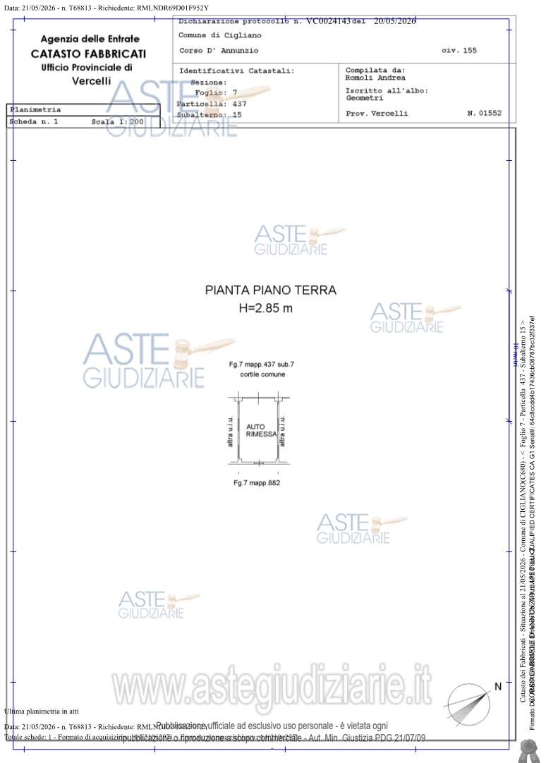 Planimetria del bene