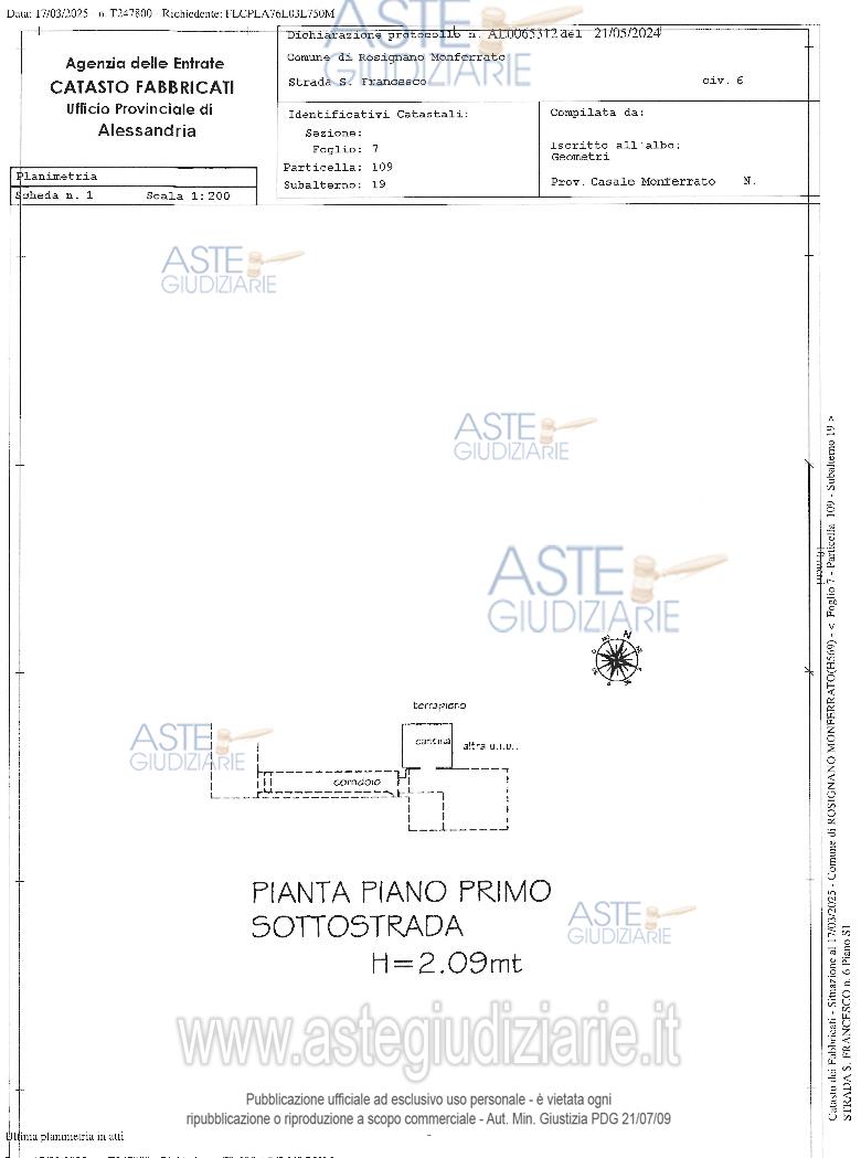 Planimetria del bene