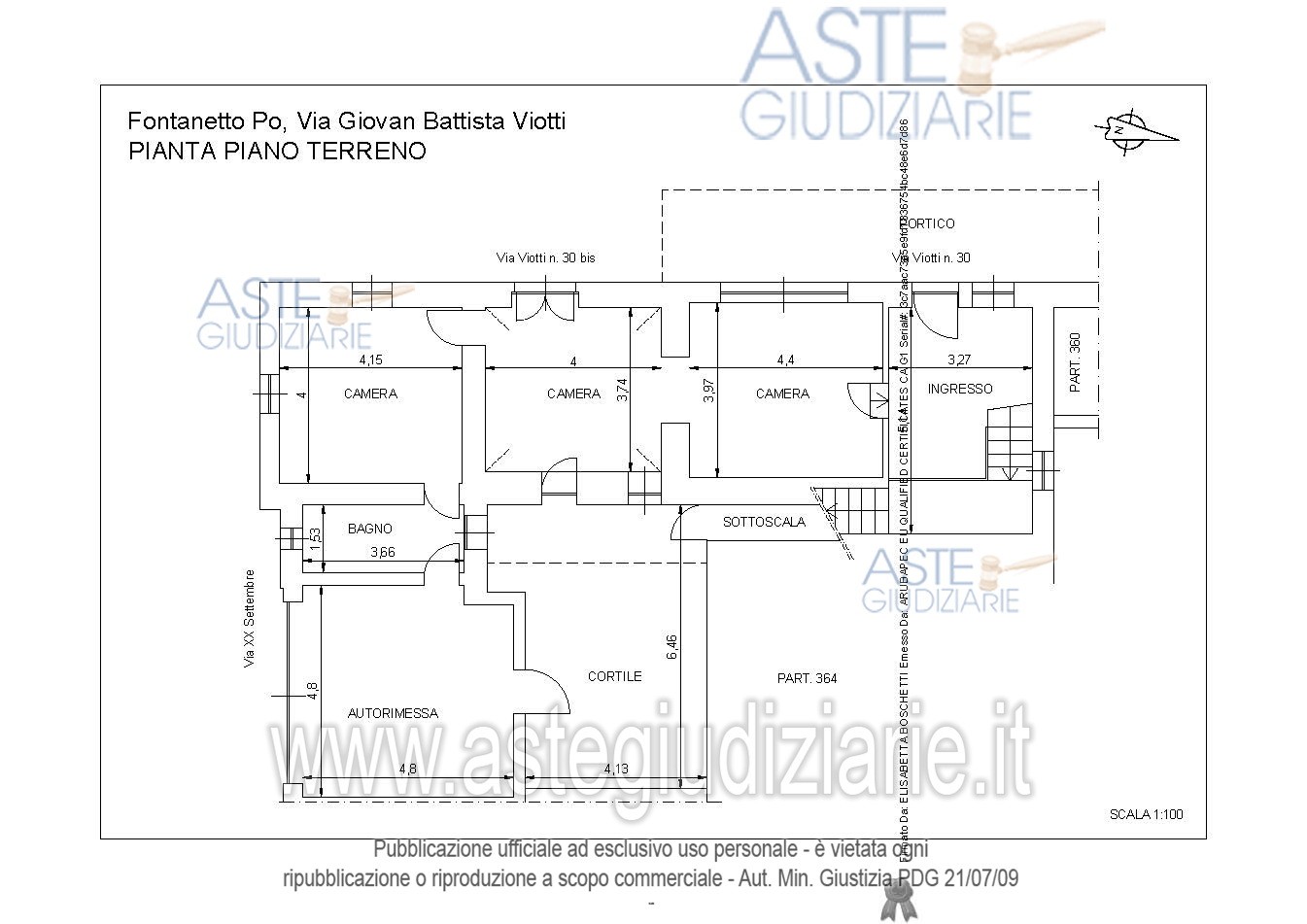 Planimetria del bene
