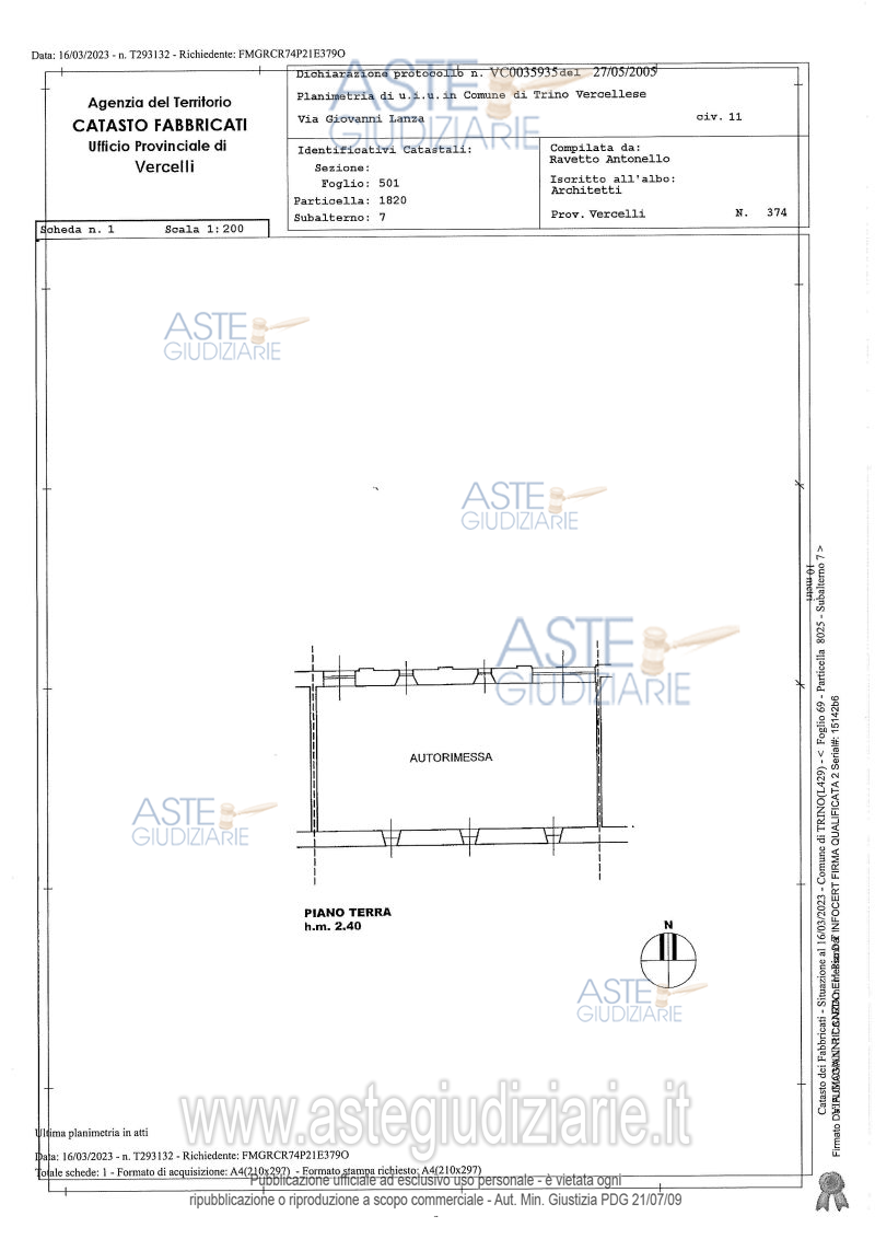 Planimetria del bene