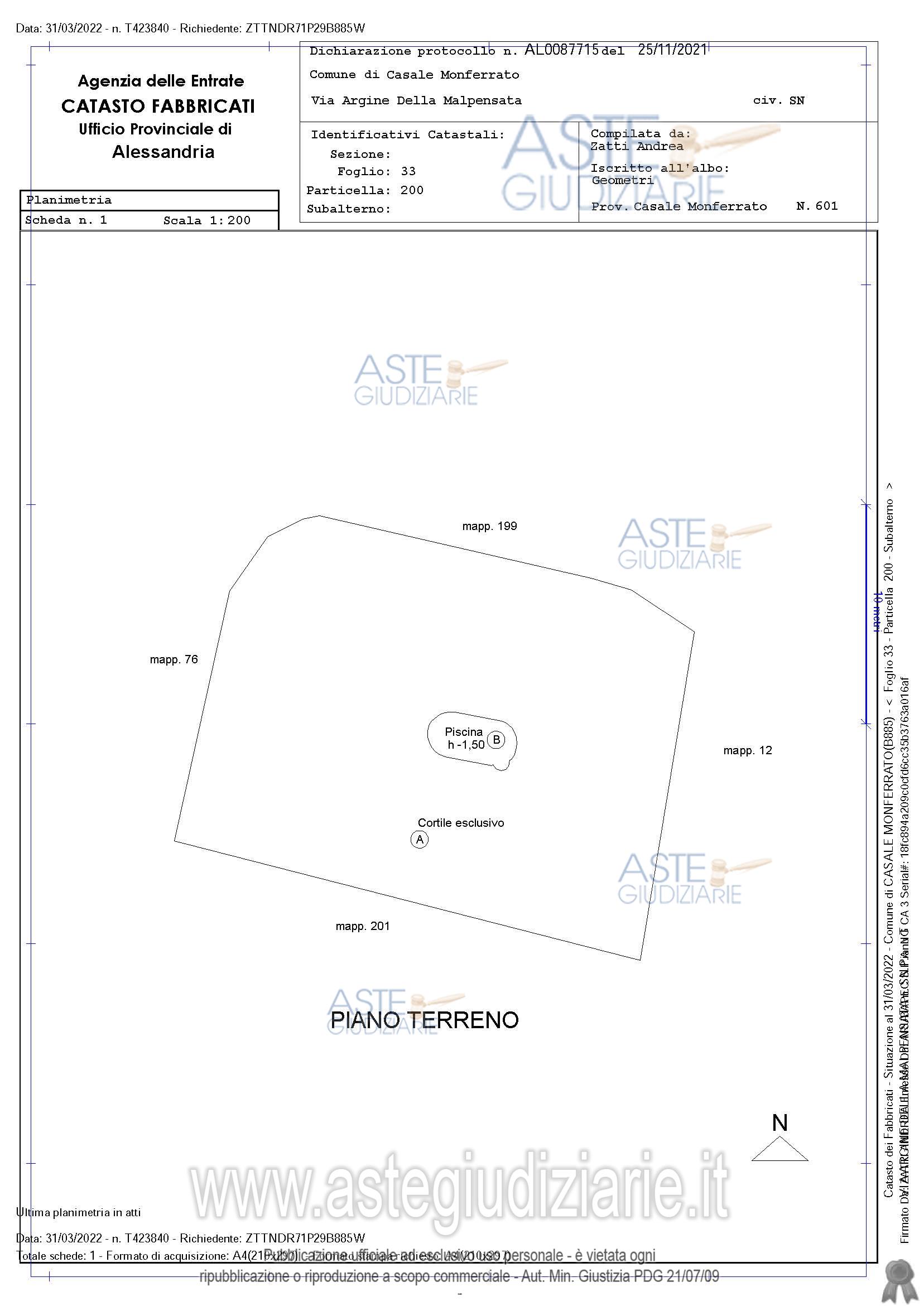 Planimetria del bene