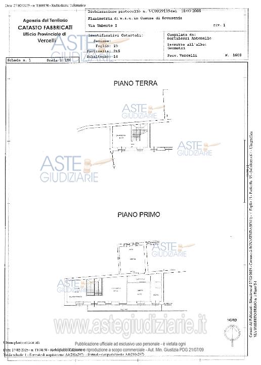 Planimetria del bene