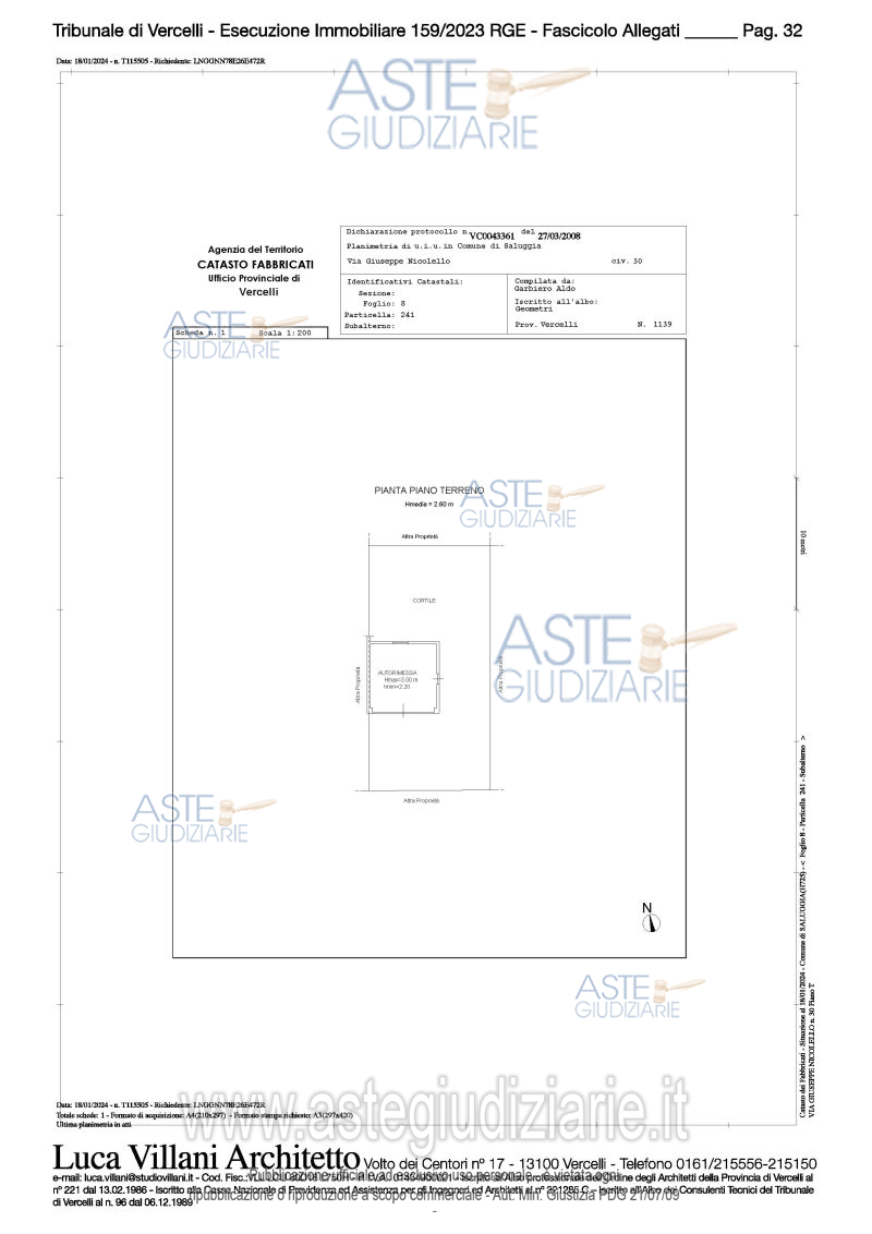 Planimetria del bene