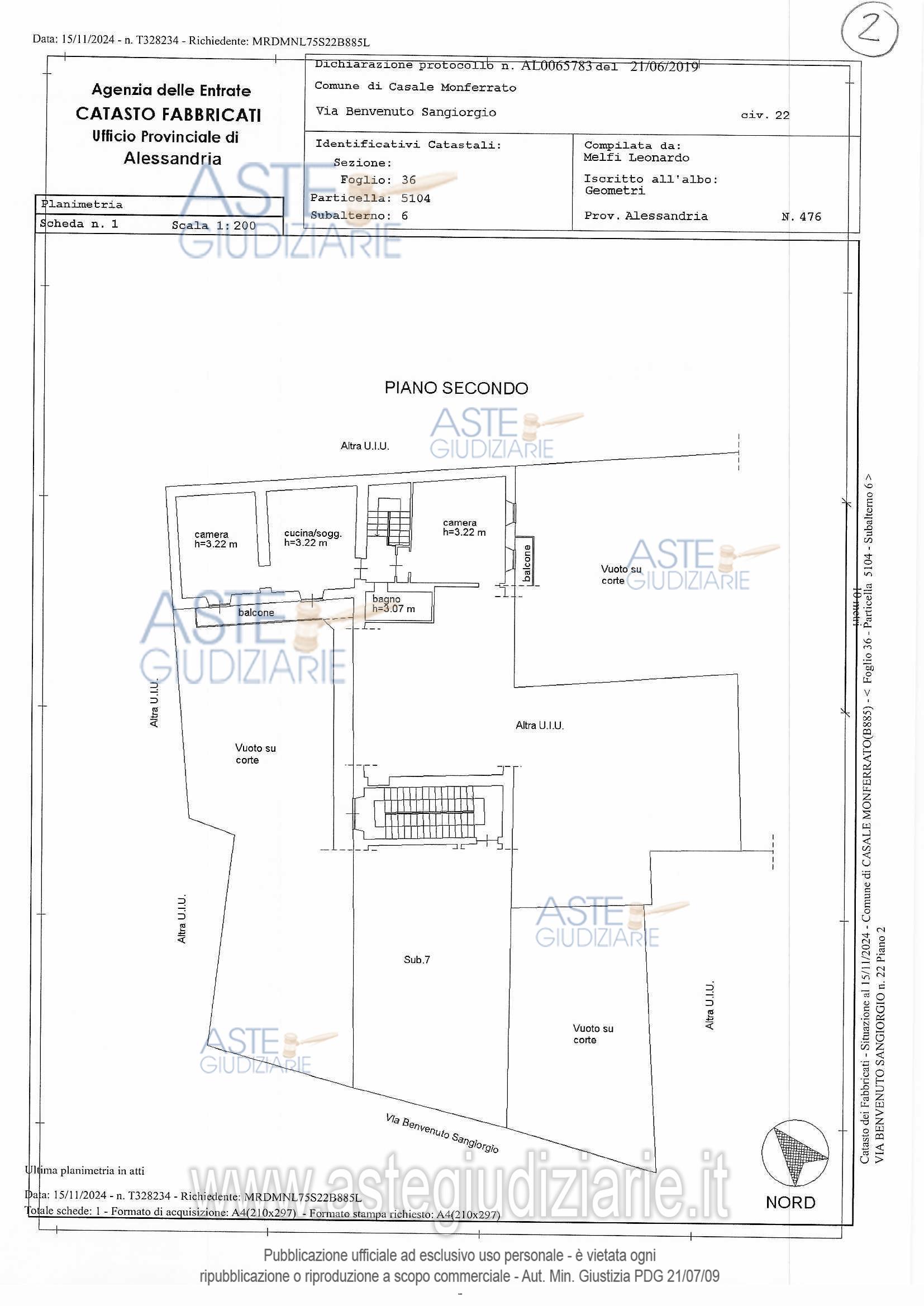 Planimetria del bene