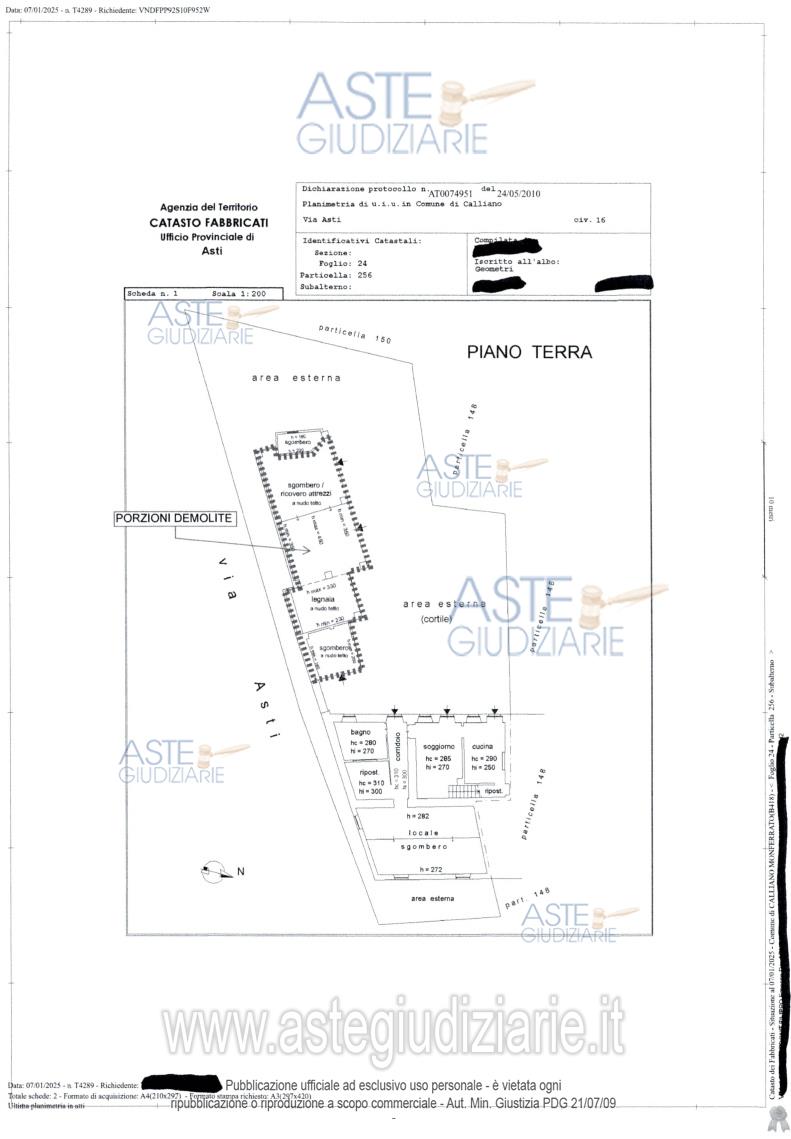Planimetria del bene