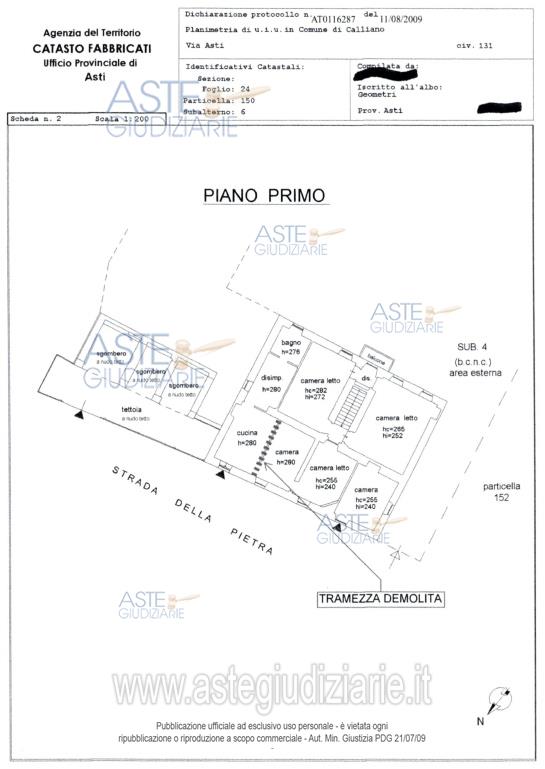 Planimetria del bene