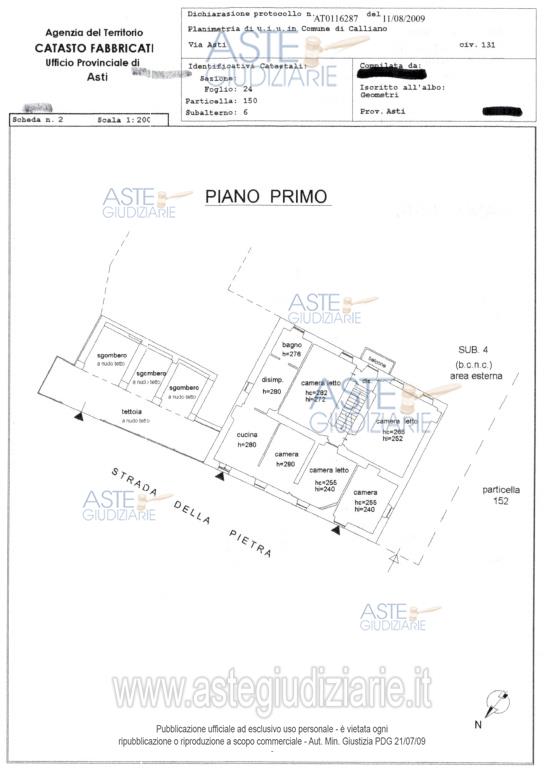 Planimetria del bene
