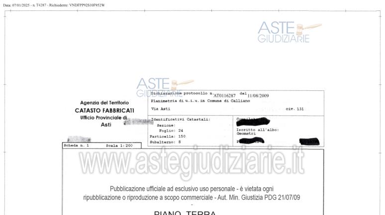 Planimetria del bene