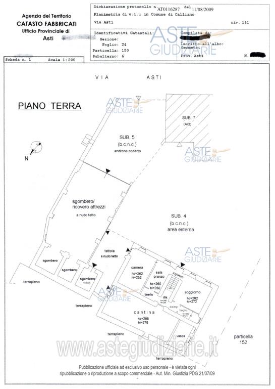 Planimetria del bene