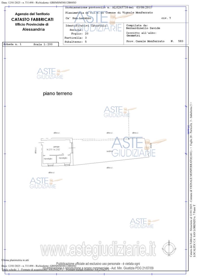 Planimetria del bene