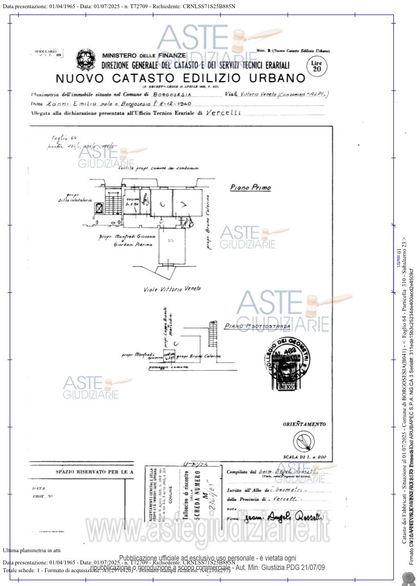 Planimetria del bene