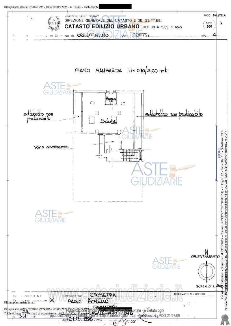 Planimetria del bene