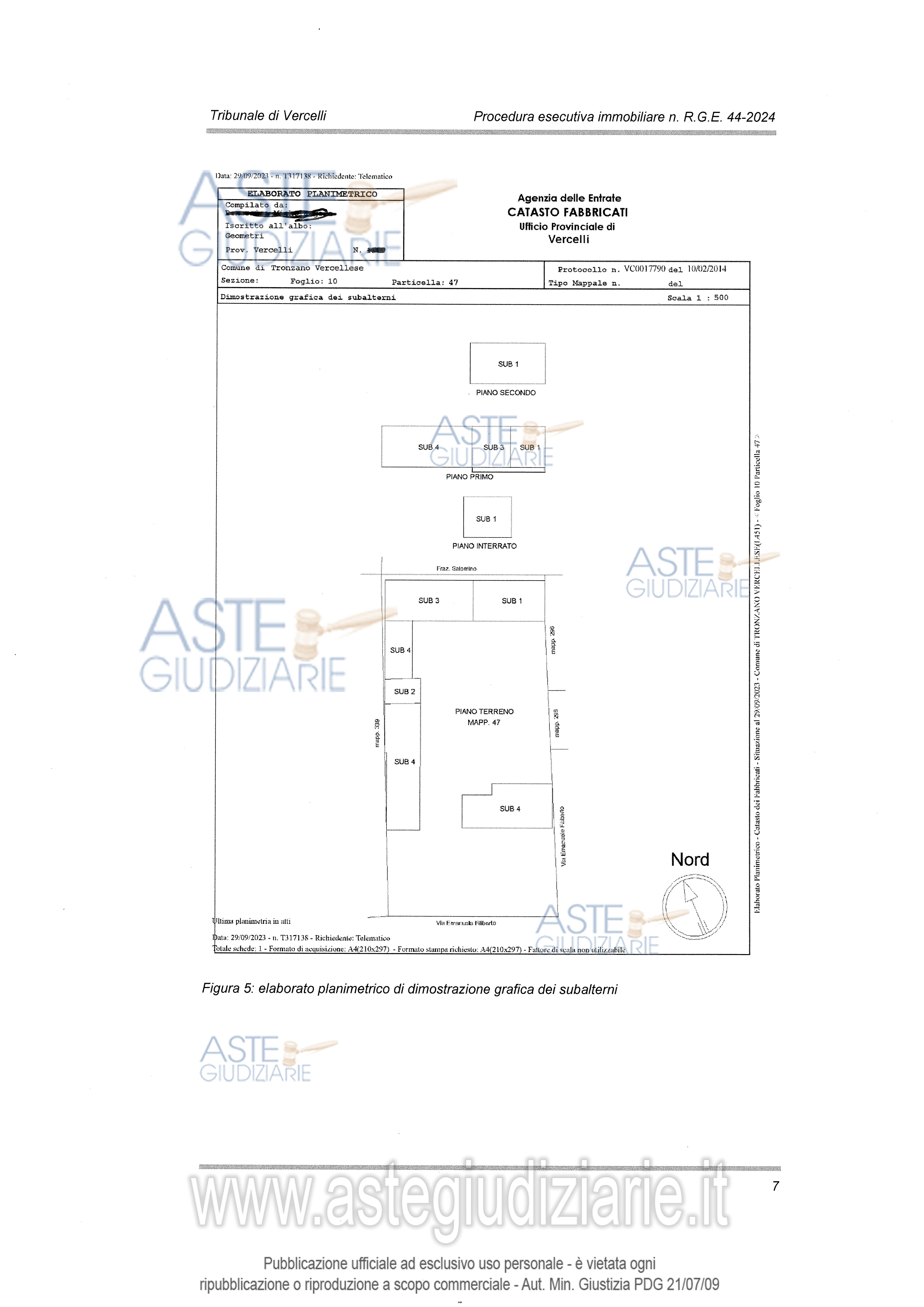 Planimetria del bene
