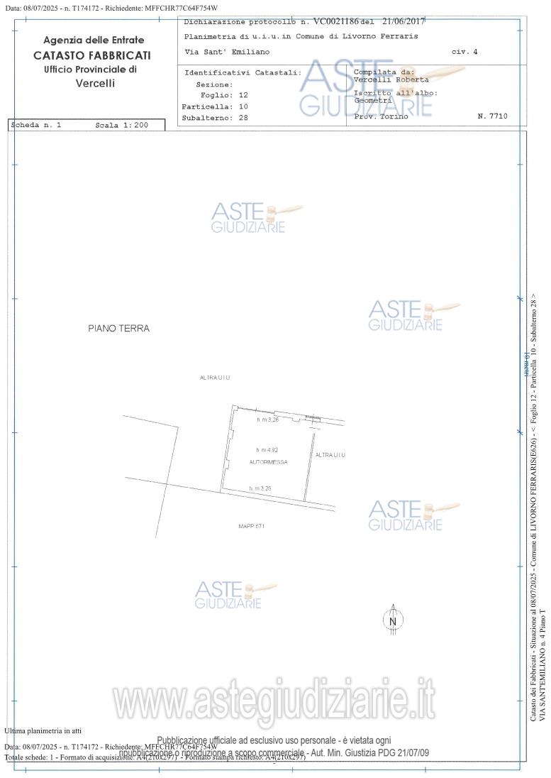 Planimetria del bene