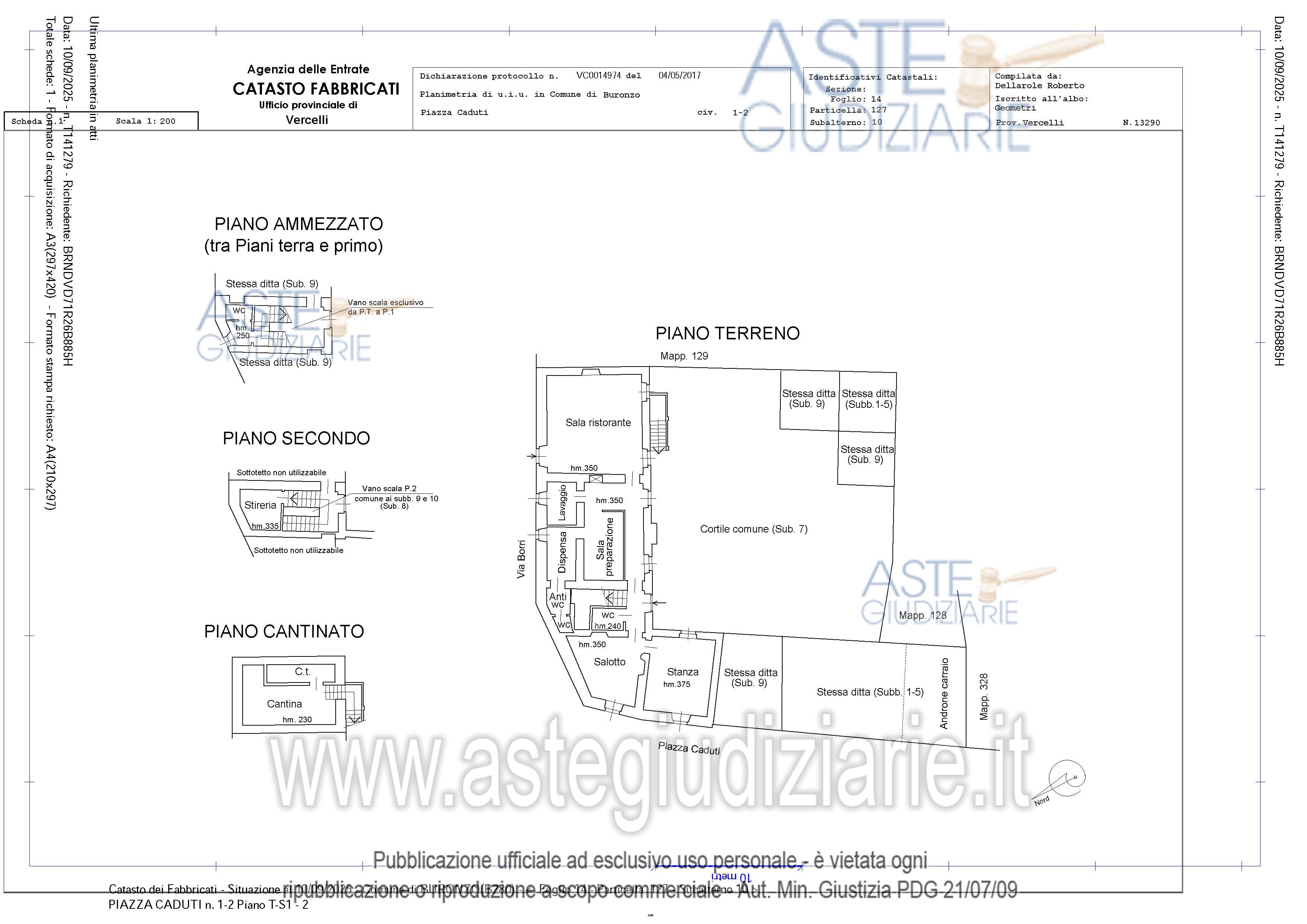 Planimetria del bene