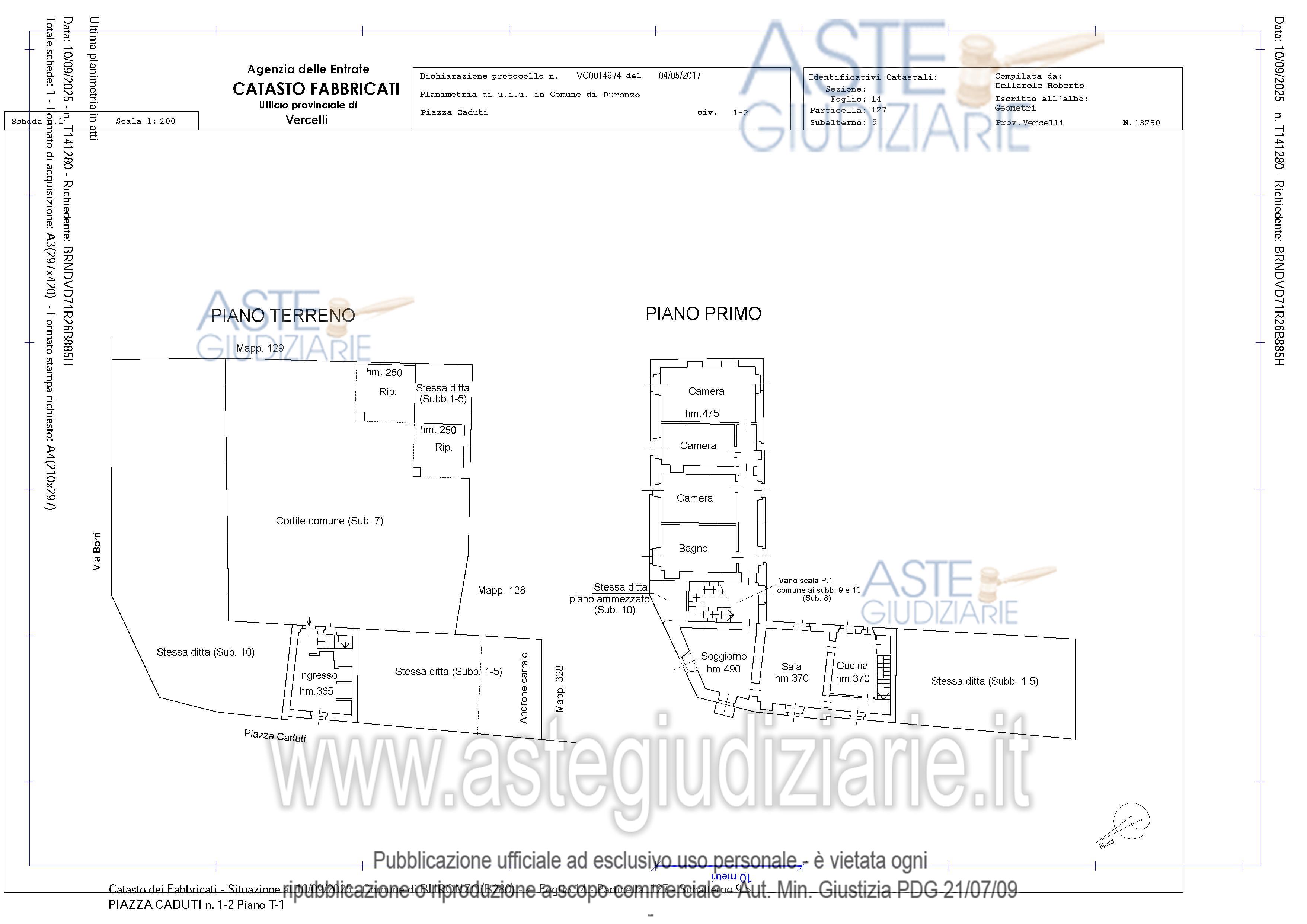 Planimetria del bene