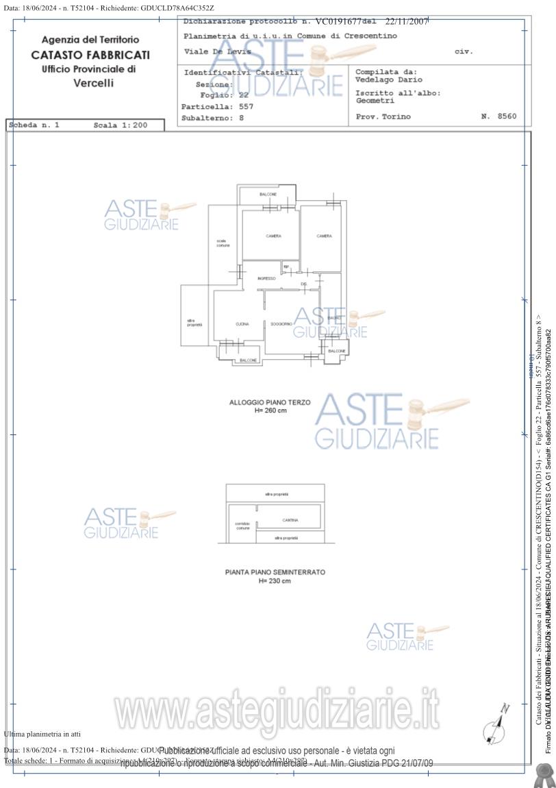 Planimetria del bene
