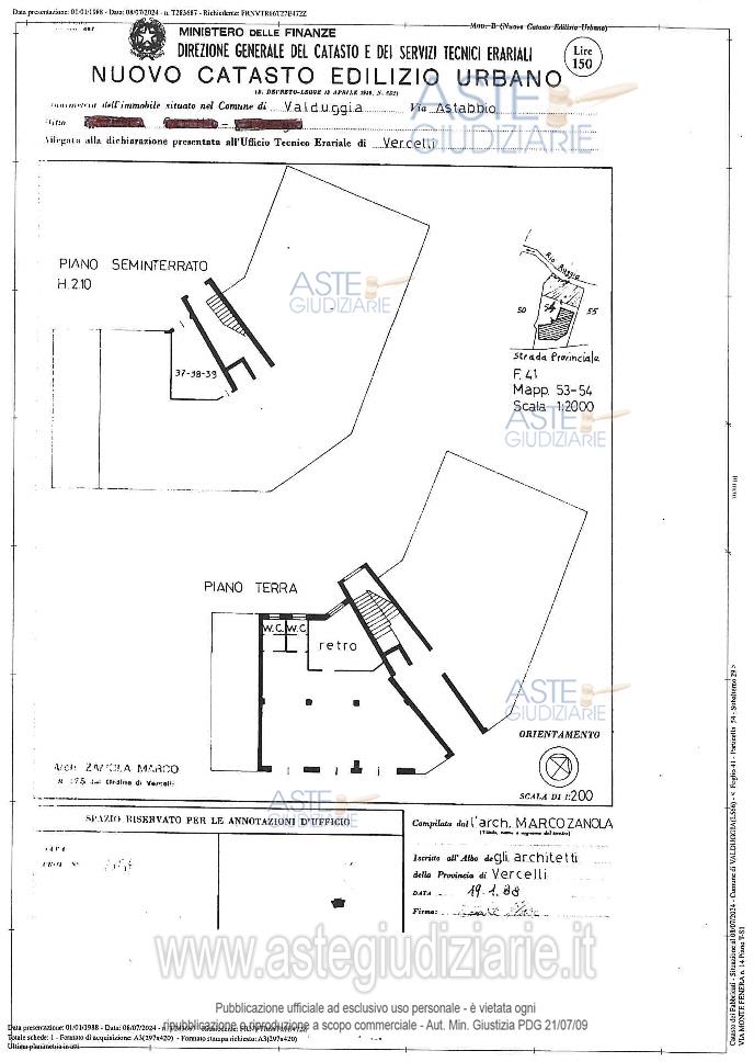 Planimetria del bene