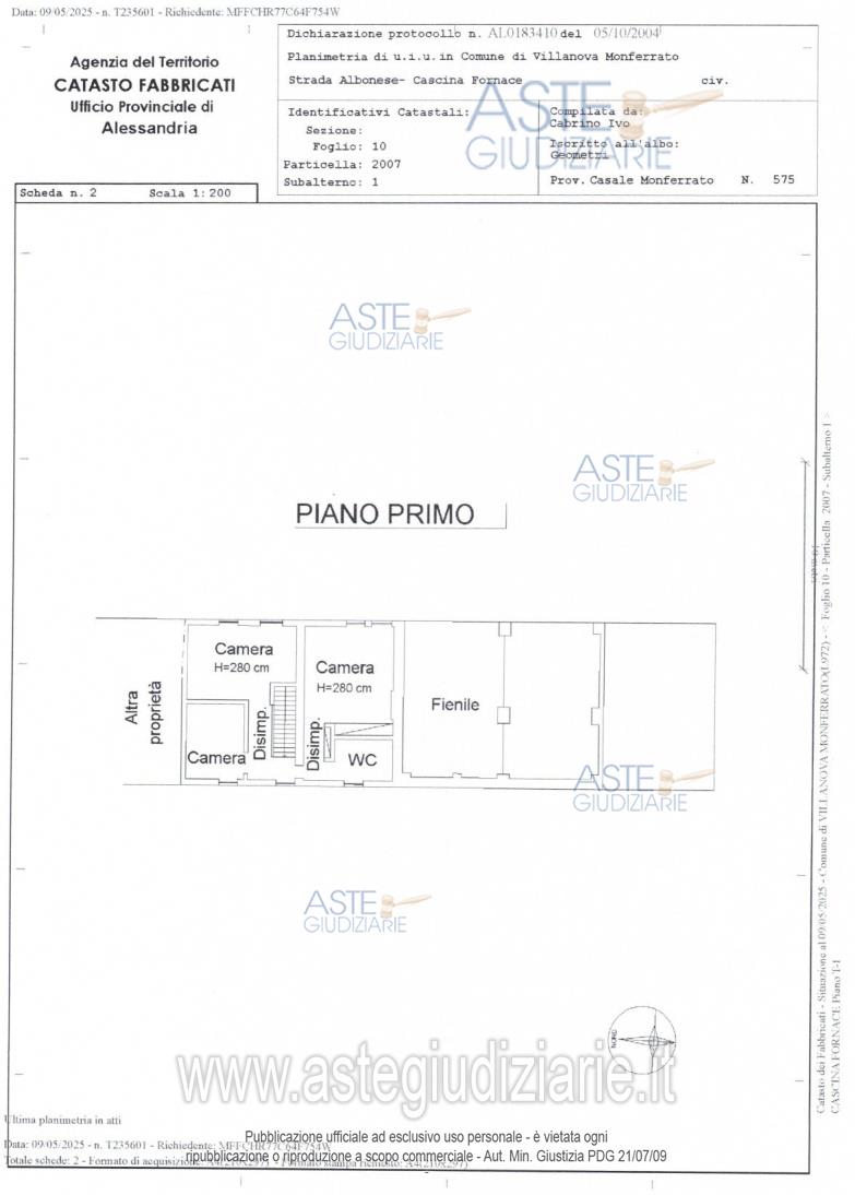 Planimetria del bene