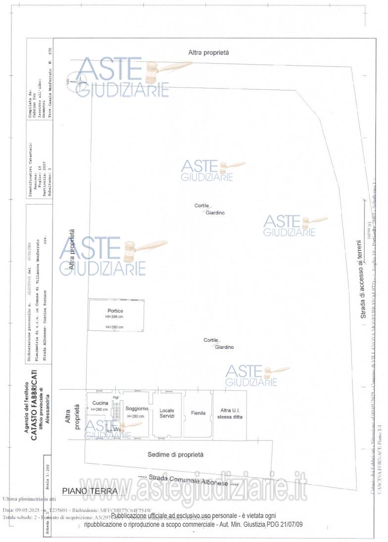 Planimetria del bene