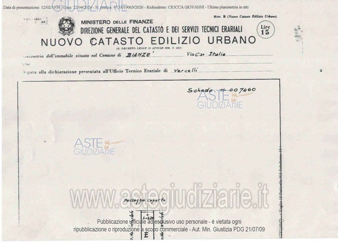 Planimetria del bene