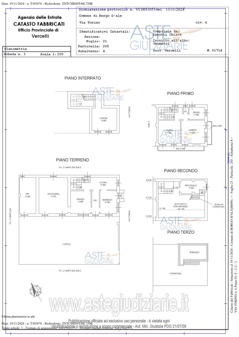 Planimetria del bene