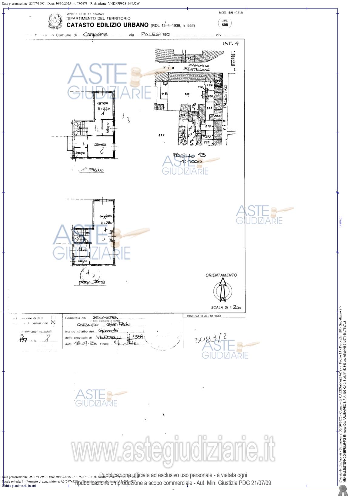 Planimetria del bene