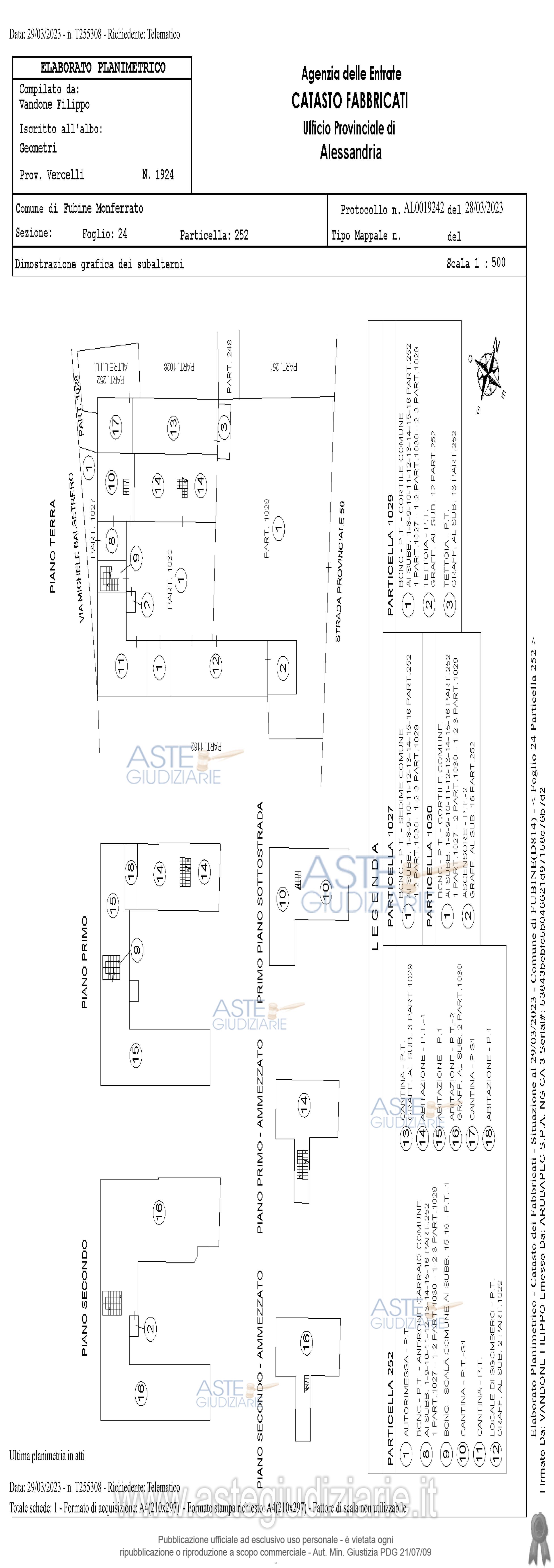 Planimetria del bene